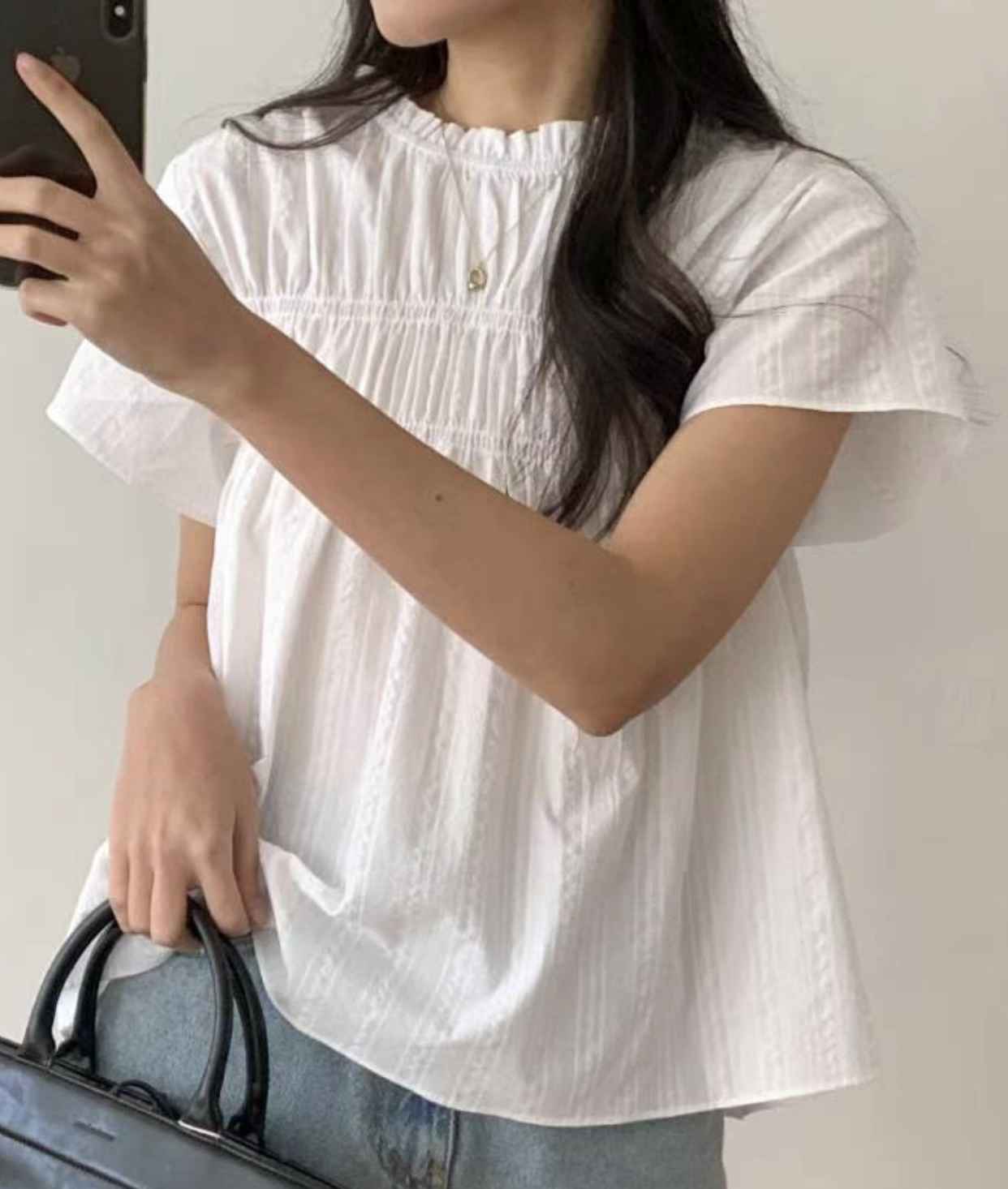 SALT.B韓國直郵女士新款熱賣職業人氣25春夏推薦襯衫蕾絲衫SALT.B襯衫/蕾絲衫