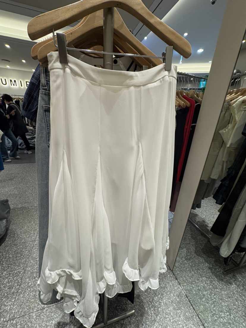 SOF直郵韓國代購㊣女裝新款25春夏人氣時尚半身裙中短裙荷葉邊SOF半身裙/中短裙