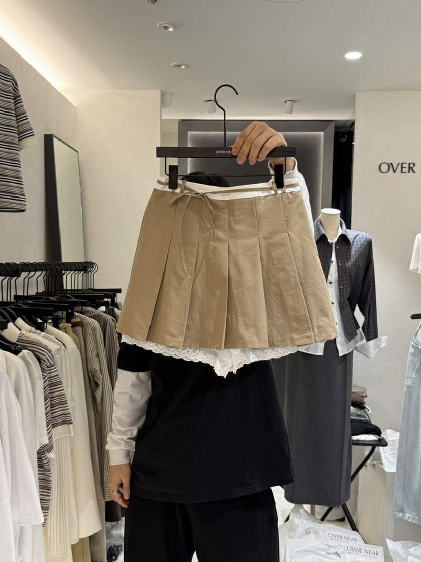 OVER NEAP韓國直郵㊣女裝新品25春夏人氣熱賣時尚休閑短裙OVER NEAP短裙