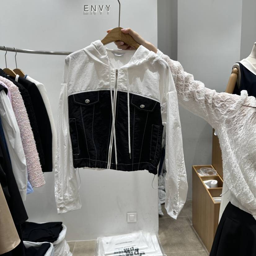 ENVY直郵韓國代購㊣女裝新品人氣休閑熱賣時尚25春夏夾克連帽ENVY夾克