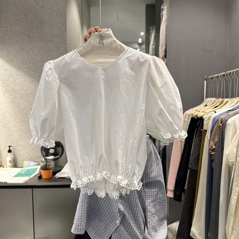 AMOEBA韓國直郵㊣女裝新品時尚休閑推薦25春夏人氣襯衫蕾絲衫AMOEBA襯衫/蕾絲衫