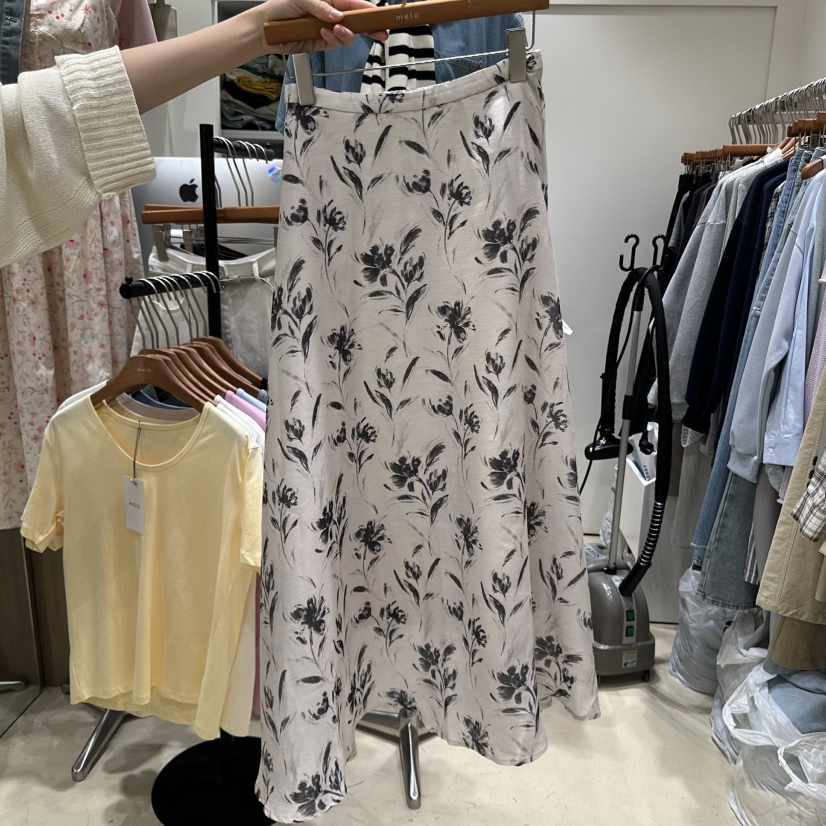 MELO韓國直郵㊣女裝新款人氣熱賣休閑25春夏時尚推薦長裙亞麻MELO長裙