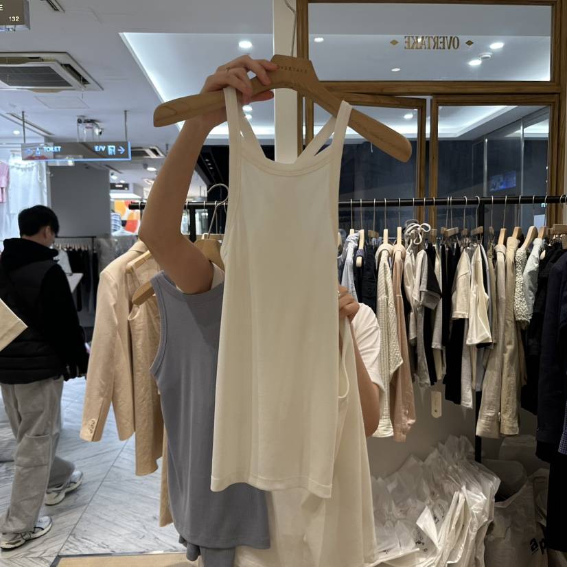 OVERTAKE直郵韓國代購㊣女裝新款推薦時尚休閑吊帶背心雙層OVERTAKE吊帶/背心