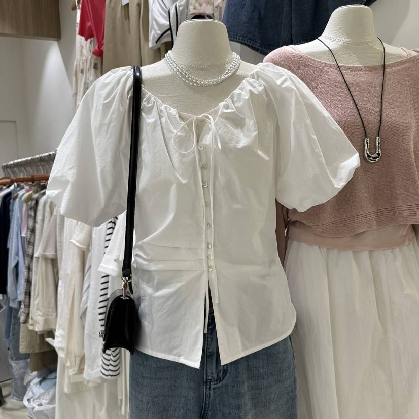 MELO韓國㊣直郵東大門代購女裝新品熱賣推薦人氣襯衫蕾絲衫MELO襯衫/蕾絲衫