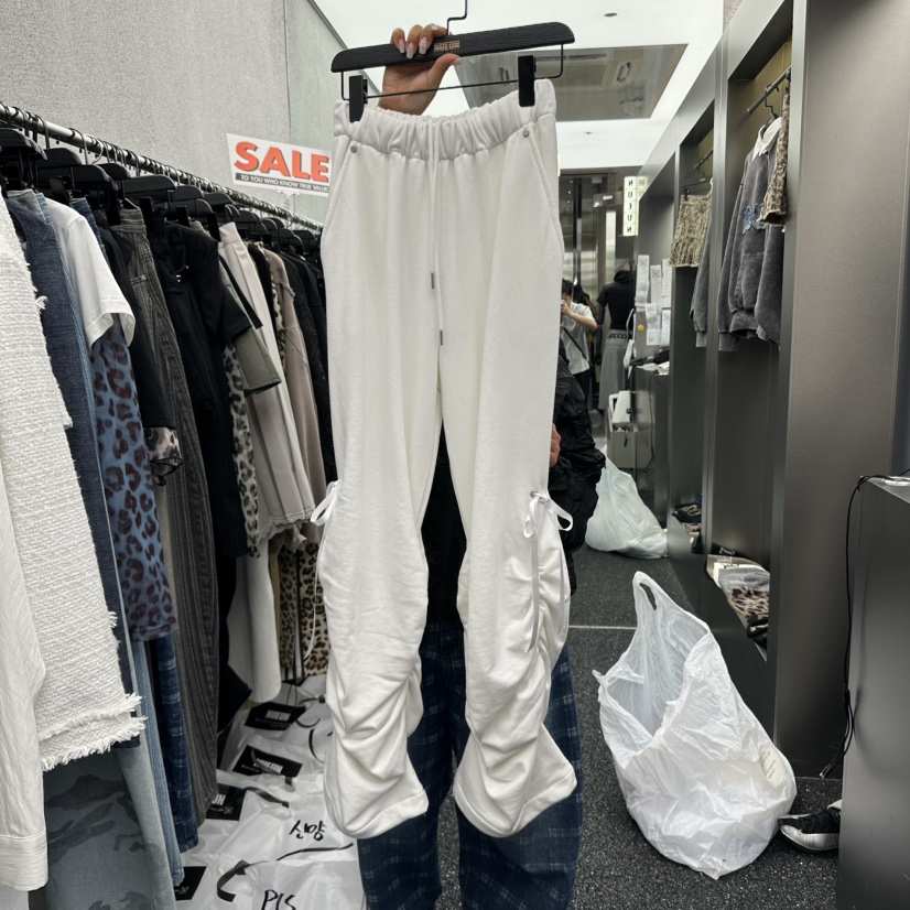 NUEUN直郵韓國代購㊣女裝新品人氣時尚休閑25春夏休閑褲蝴蝶結NUEUN/SEEOT休閑褲