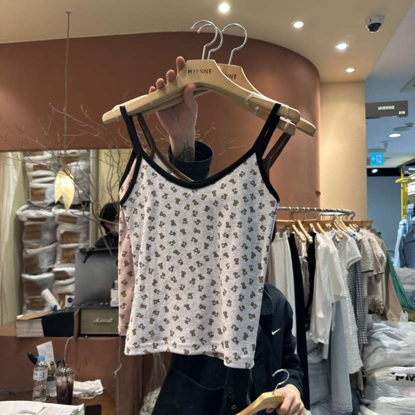 MIENNE韓國㊣直郵東大門代購女裝新款休閑推薦吊帶背心泰迪熊MIENNE吊帶/背心