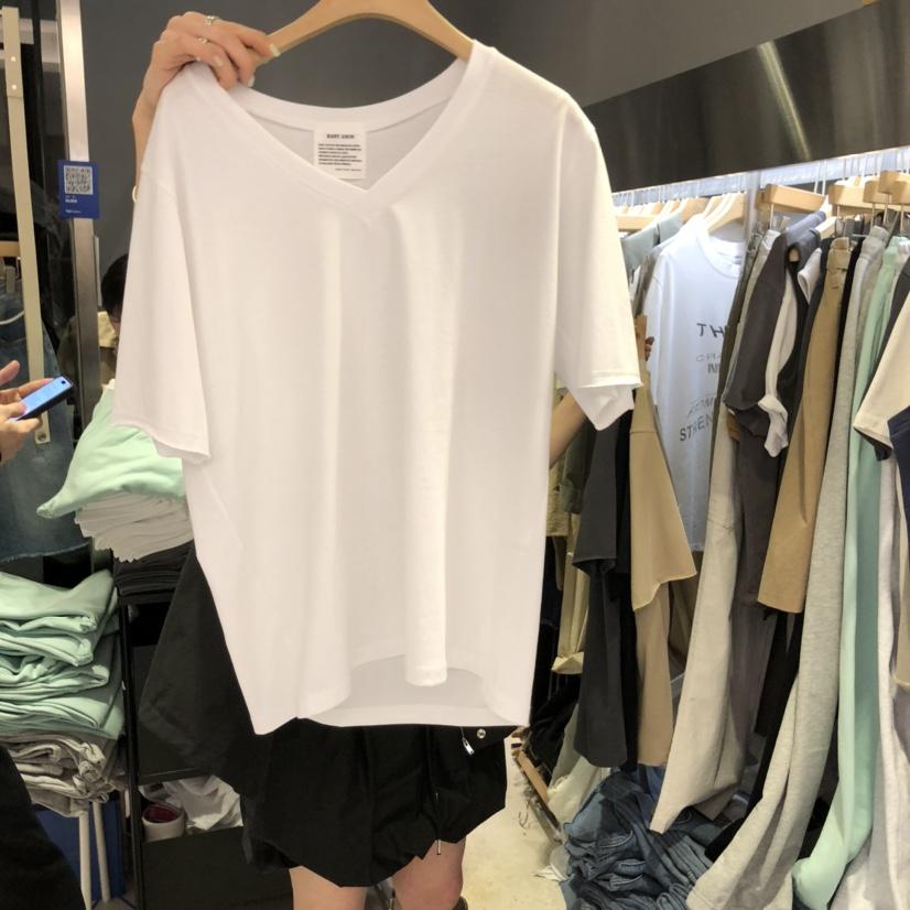 BANY ANCO韓國直郵㊣東大門實拍女裝新品熱賣人氣休閑T恤V領BANY ANCOT恤