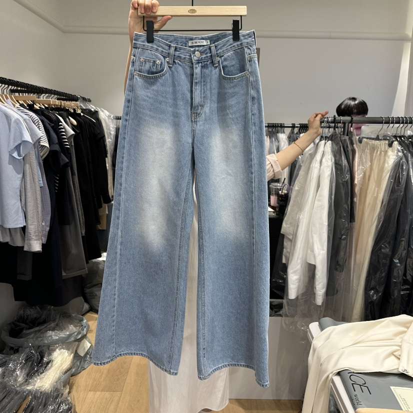 aube nunt直郵韓國代購㊣女裝新品人氣25春夏推薦時尚牛仔褲aube nunt牛仔褲
