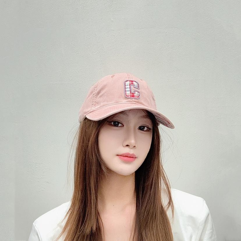 THE HAT-P直郵韓國代購㊣女裝新品時尚25春夏帽子刺繡格紋THE HAT帽子