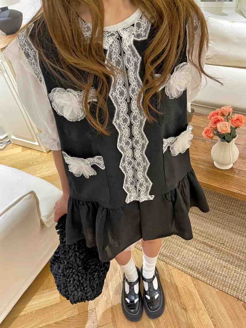 BOUTIQUE-L韓國直郵女士新款25春夏休閑時尚馬甲不含內搭花呢BOUTIQUE-L馬甲