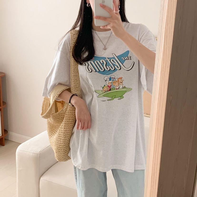 FROMJINI韓國直郵女士新款職業人氣休閑熱賣25春夏推薦真品T恤FROMJINIT恤
