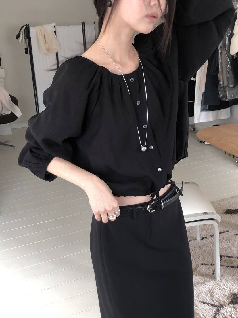 LE BUTTER韓國直郵女裝新品25春夏真品職業時尚襯衫蕾絲衫LE BUTTER襯衫/蕾絲衫