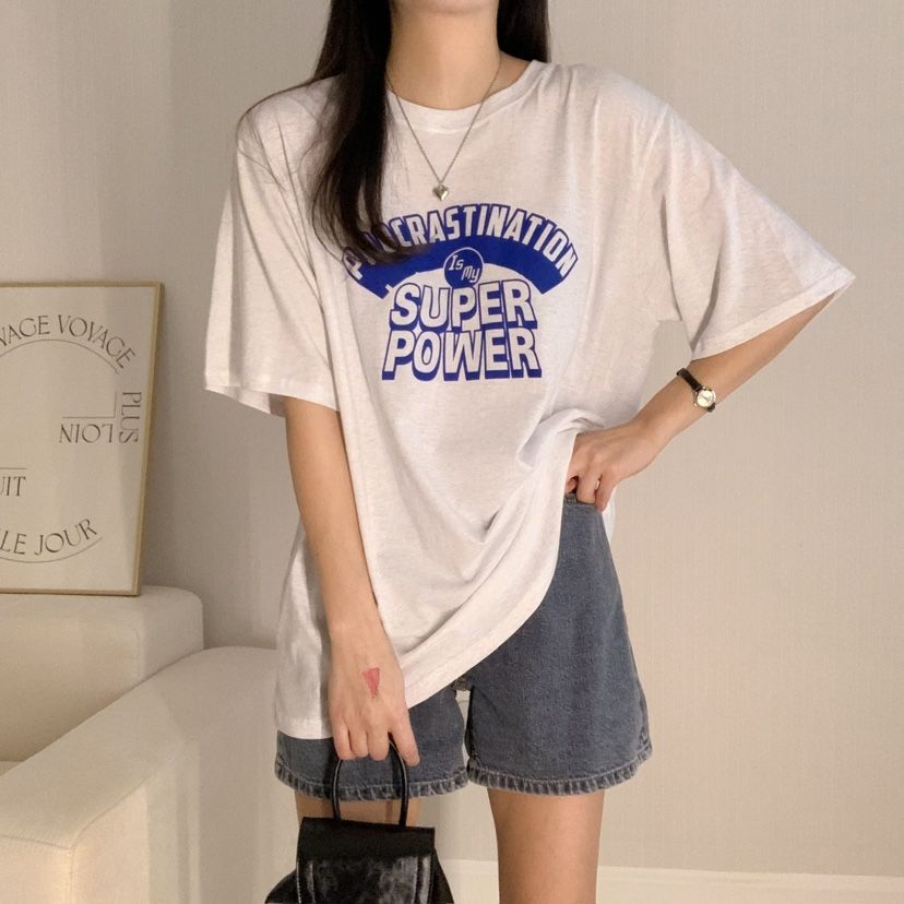 HELLO JINI韓國代購女士新品25春夏職業人氣時尚熱賣休閑T恤HELLO JINIT恤