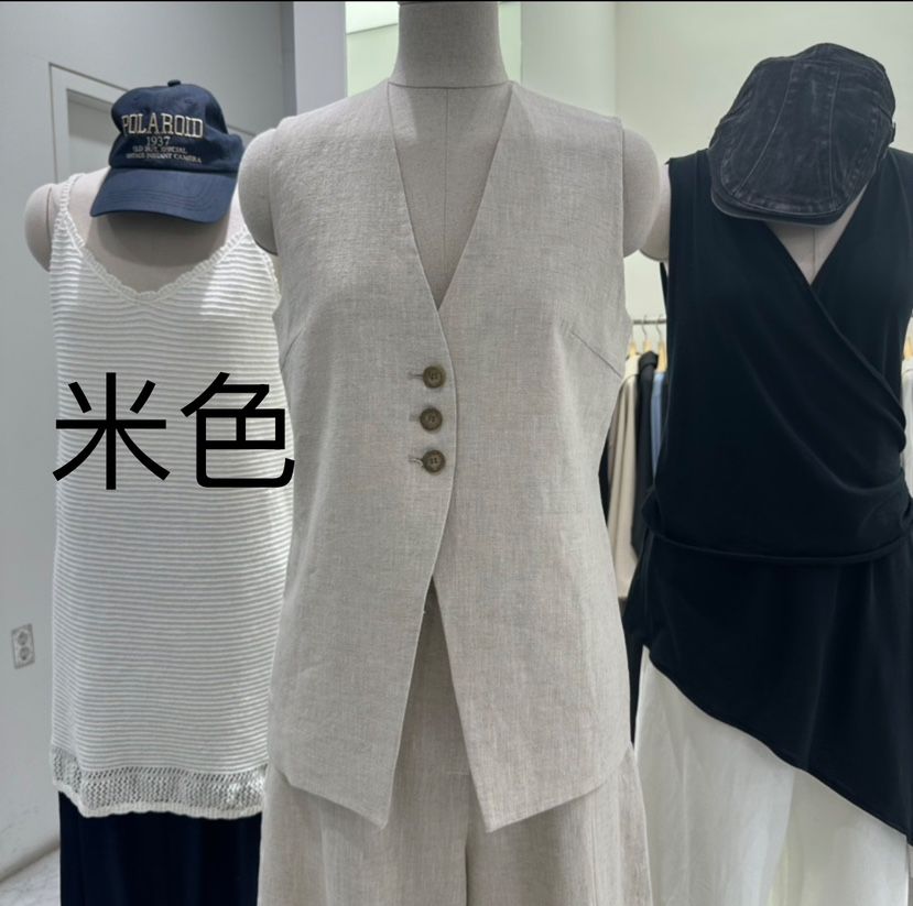 VIVEL東大門直郵女裝新品真品休閑職業人氣熱賣馬甲亞麻長款VIVEL馬甲