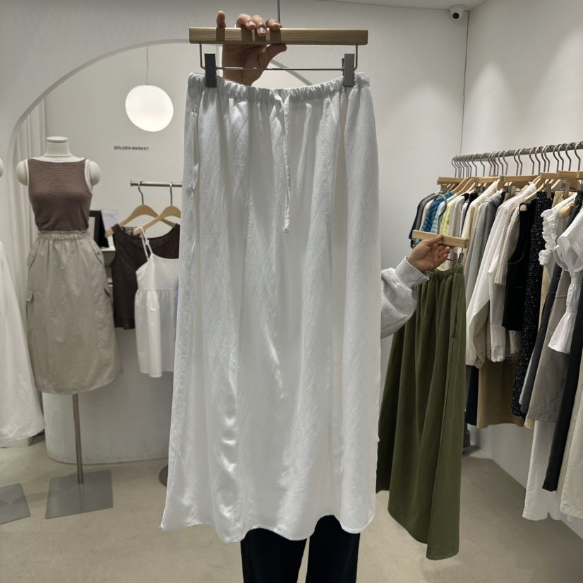 GOLDEN MARKET東大門實拍女士新品熱賣真品職業人氣長裙亞麻GOLDEN MARKET長裙
