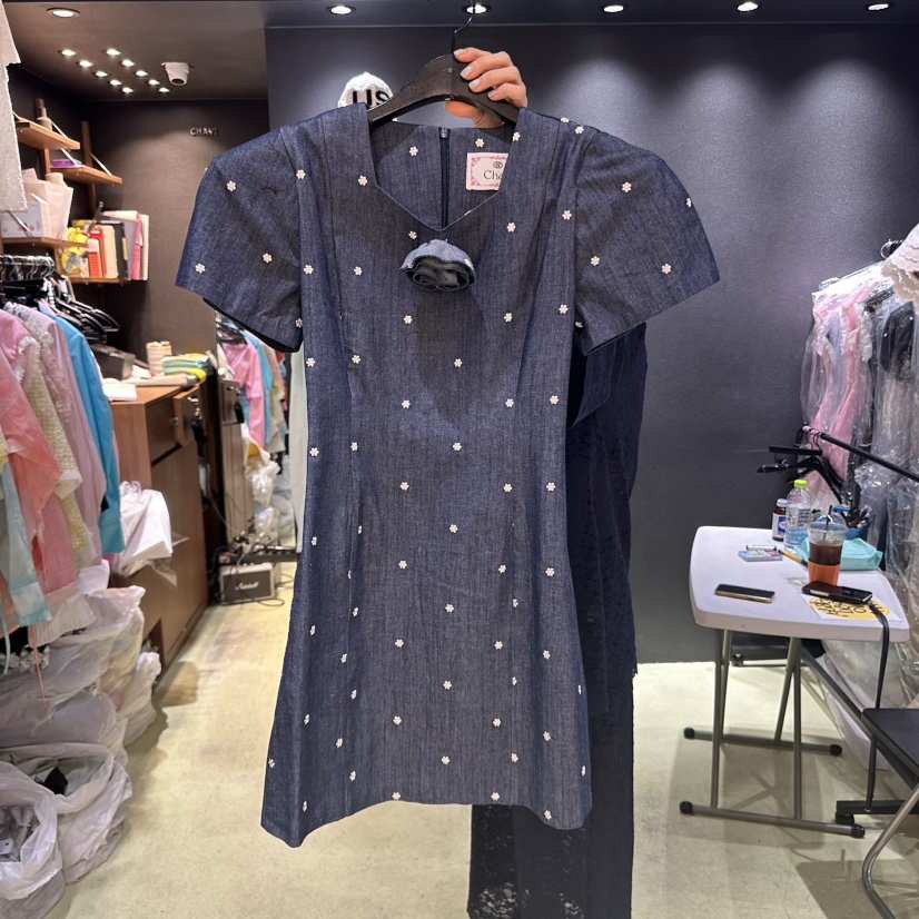 CHAVI韓國代購女士新款25春夏真品休閑職業時尚人氣推薦連衣裙CHAVI連衣裙