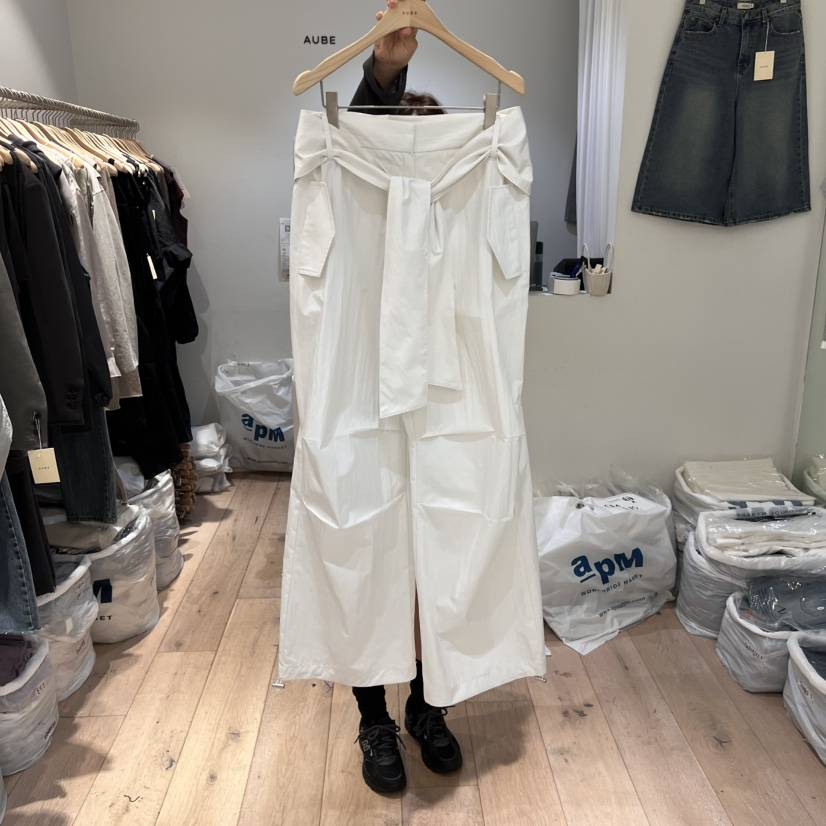 AUBE東大門實拍女裝新品時尚真品人氣休閑25春夏休閑褲含腰帶AUBE休閑褲