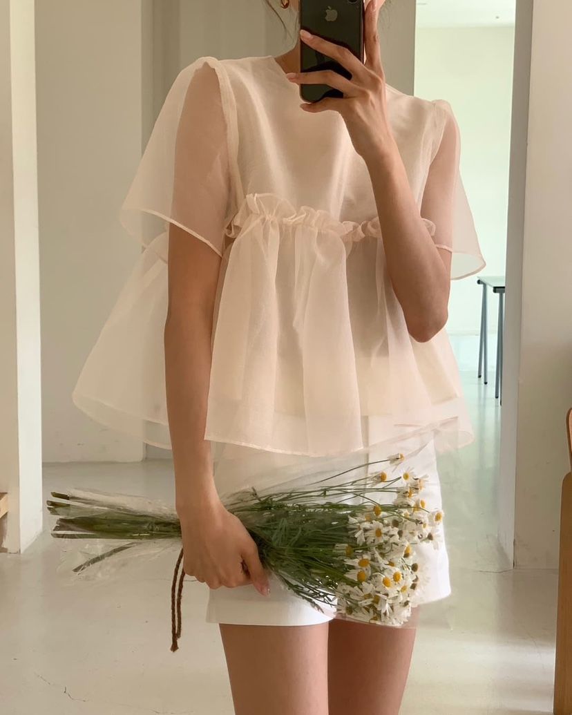 FRILL-T東大門實拍女士新品人氣25春夏熱賣推薦襯衫蕾絲衫FRILL-T襯衫/蕾絲衫