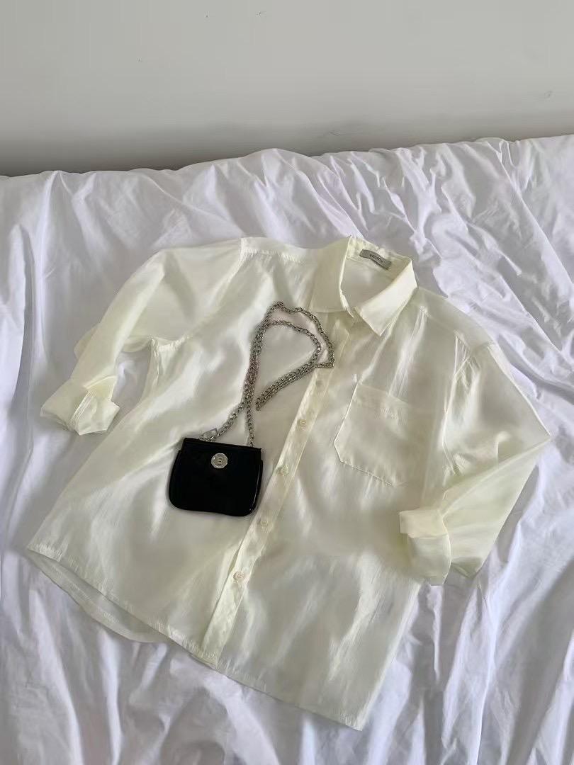 SOUFFLE韓國直郵㊣女裝新品推薦人氣熱賣襯衫蕾絲衫透視寬松SOUFFLE襯衫/蕾絲衫