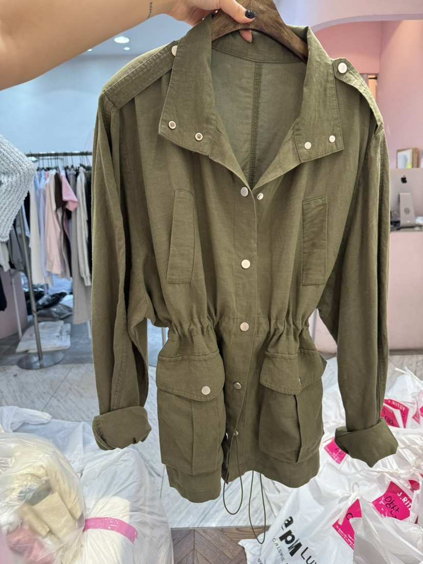 J.RITZY韓國㊣直郵東大門代購女裝新品時尚人氣休閑夾克亞麻J.RITZY夾克