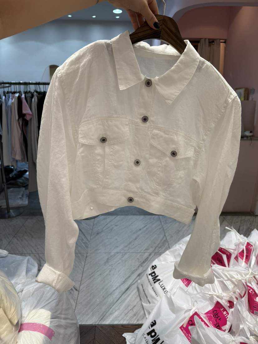 J.RITZY直郵韓國代購㊣女裝新品人氣休閑熱賣推薦夾克亞麻J.RITZY夾克