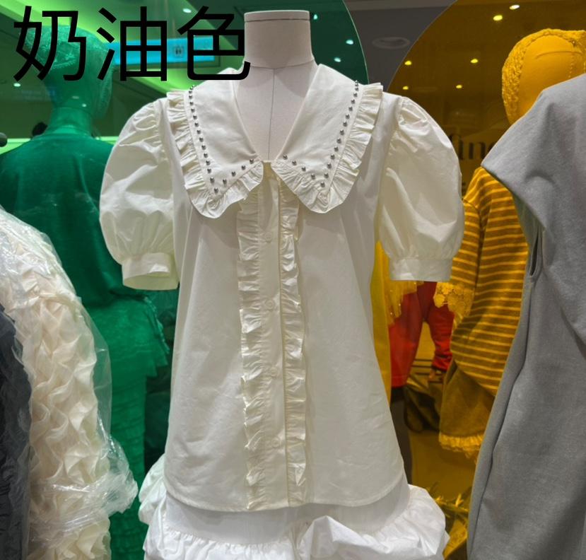 MINI UNNI直郵韓國代購㊣女裝新品休閑推薦25春夏襯衫蕾絲衫MINI UNNI襯衫/蕾絲衫
