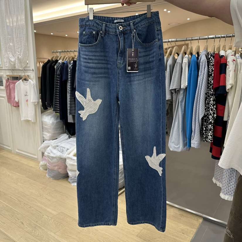 FURE韓國㊣直郵東大門代購女裝新品人氣推薦休閑時尚牛仔褲FURE牛仔褲