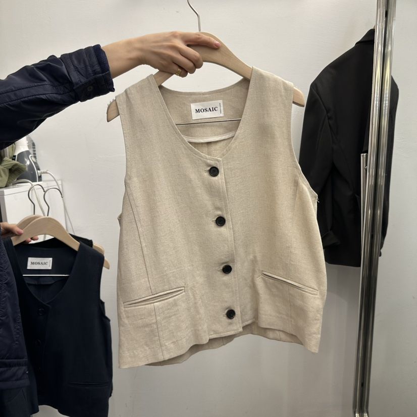 MOSAIC直郵韓國代購㊣女裝新品熱賣休閑時尚推薦25春夏馬甲MOSAIC馬甲