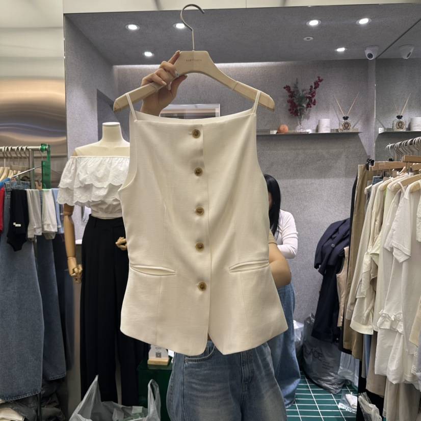 BABYTOUCH韓國㊣直郵東大門代購女裝新款推薦人氣吊帶背心亞麻BABYTOUCH吊帶/背心