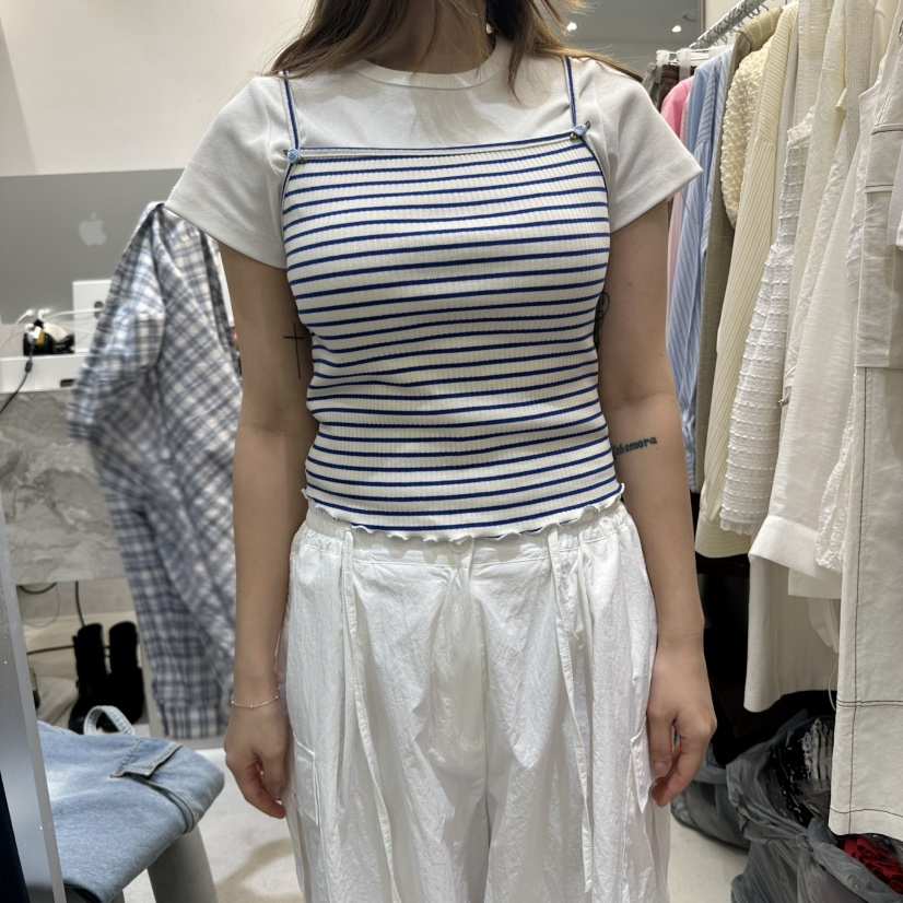EYEL韓國直郵㊣東大門實拍女裝新品時尚熱賣休閑25春夏吊帶背心EYEL吊帶/背心