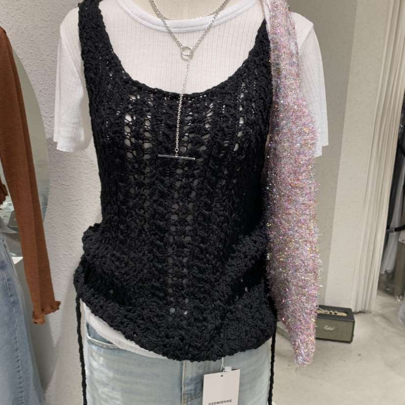 SSEMIENNE直郵韓國代購㊣女裝新款休閑推薦吊帶背心不含內搭SSEMIENNE吊帶/背心