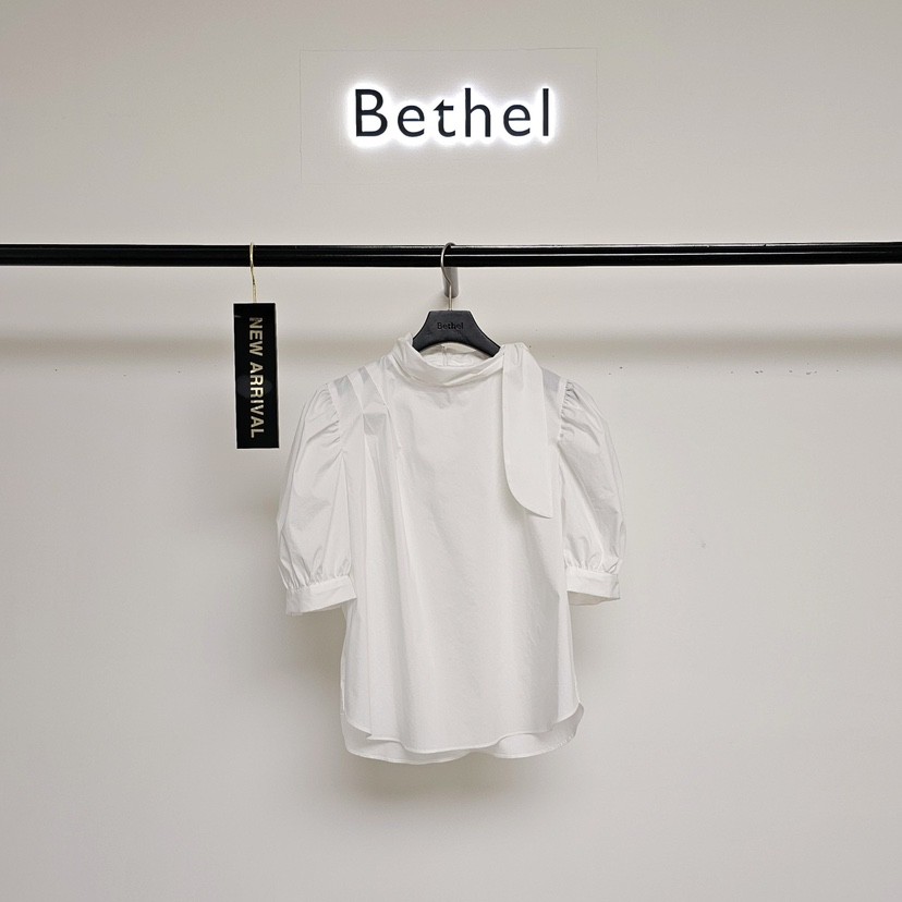 BETHEL直郵韓國代購㊣女裝新款推薦休閑熱賣襯衫蕾絲衫泡泡袖BETHEL襯衫/蕾絲衫