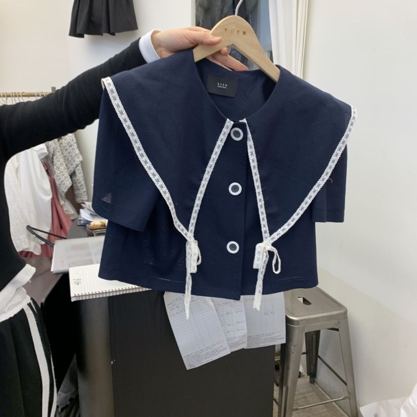 BEEN-A直郵韓國代購㊣女裝新品休閑25春夏時尚熱賣襯衫蕾絲衫BEEN-A襯衫/蕾絲衫