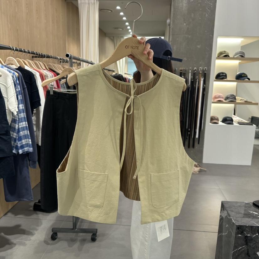 STAYFELT/OF NOTE韓國直郵㊣東大門實拍女裝新款25春夏馬甲口袋雙面OF NOTE/STAYFELT馬甲