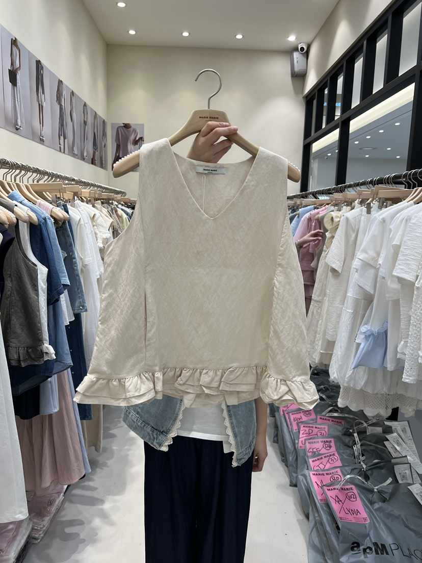 MARIE MARIE韓國㊣直郵東大門代購女裝新品時尚吊帶背心亞麻MARIE MARIE吊帶/背心