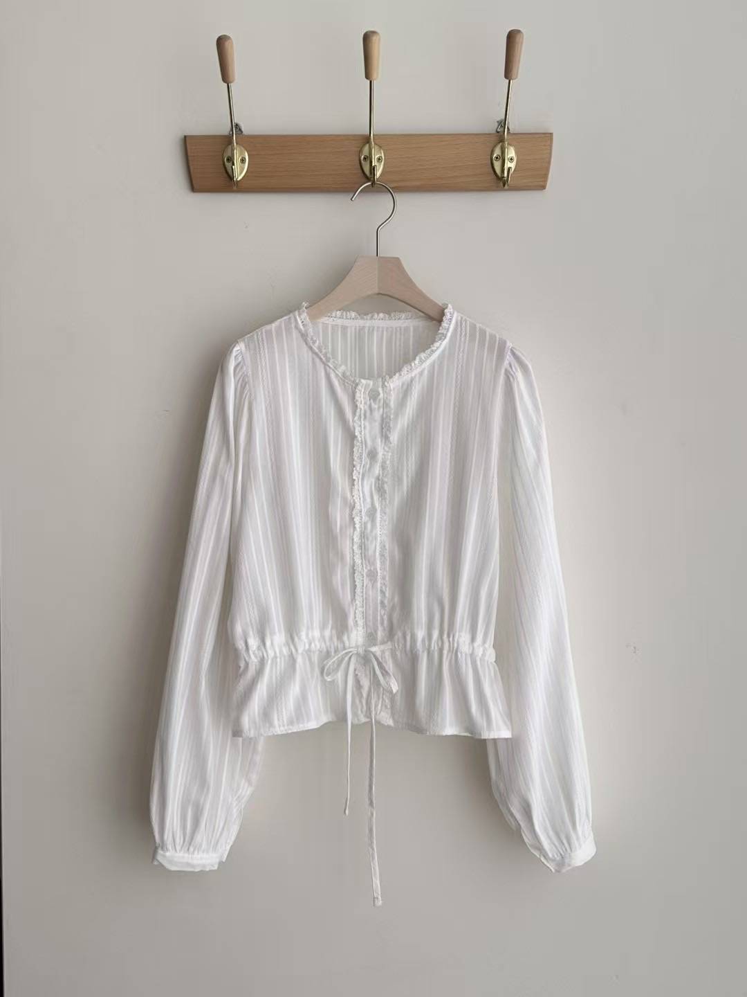 IKMOOI韓國㊣直郵東大門代購女裝新品25春夏時尚襯衫蕾絲衫IKMOOI襯衫/蕾絲衫