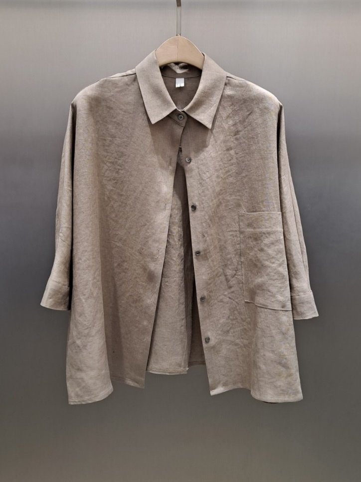 THE SIL直郵韓國代購㊣女裝新品熱賣25春夏襯衫蕾絲衫亞麻THE SIL/1 2ILLY襯衫/蕾絲衫