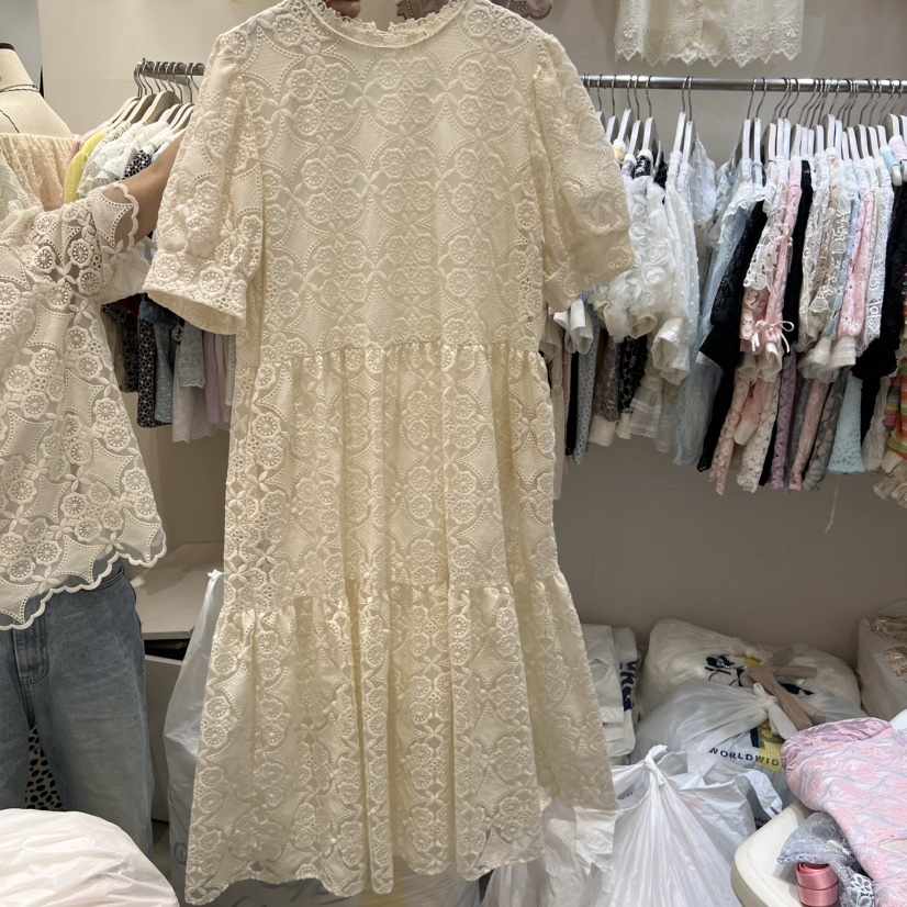 YARD韓國直郵㊣東大門實拍女裝新款休閑人氣連衣裙刺繡長款YARD連衣裙