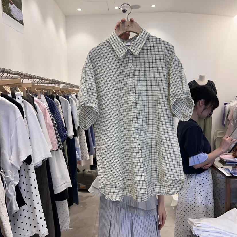 TAN&amp;COMO韓國直郵㊣東大門實拍女裝新款人氣襯衫蕾絲衫tan-COMO襯衫/蕾絲衫