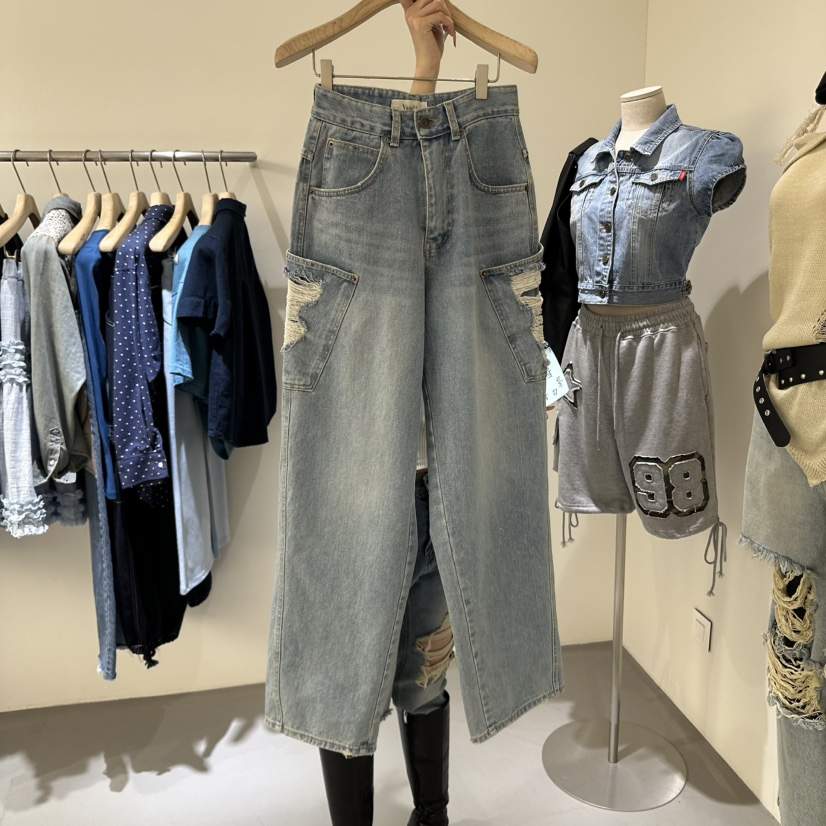 VAULT直郵韓國代購㊣女裝新款人氣休閑推薦時尚熱賣25春夏牛仔褲VAULT牛仔褲