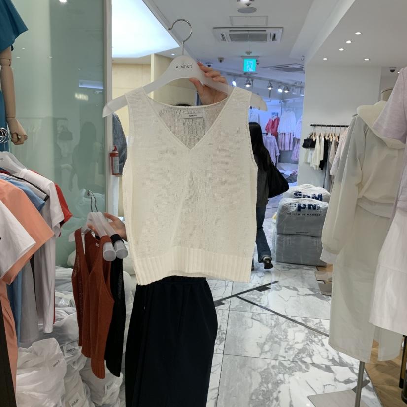 ALMOND韓國直郵㊣東大門實拍女裝新品人氣25春夏休閑吊帶背心ALMOND吊帶/背心