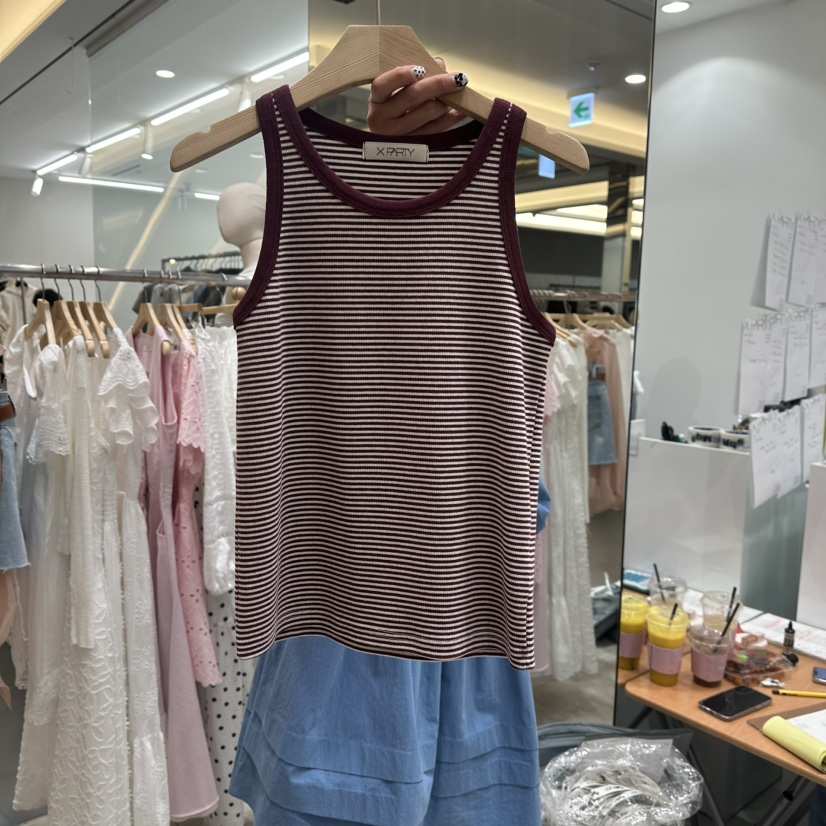 XPARTY直郵韓國代購㊣女裝新品25春夏時尚推薦休閑吊帶背心XPARTY吊帶/背心