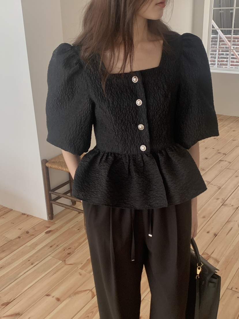 LOGARDEN直郵韓國代購㊣女裝新品熱賣25春夏推薦襯衫蕾絲衫LO GARDEN襯衫/蕾絲衫