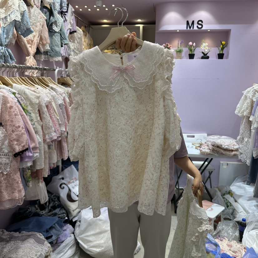 MS韓國㊣直郵東大門代購女裝新品人氣時尚推薦熱賣襯衫蕾絲衫MS襯衫/蕾絲衫