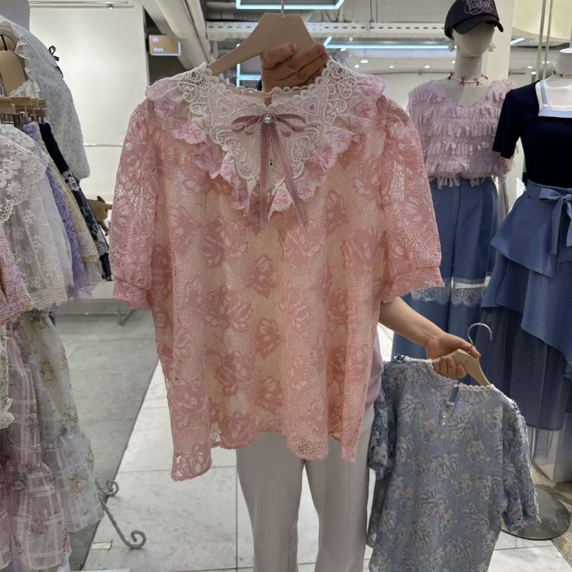 MS韓國㊣直郵東大門代購女裝新品熱賣25春夏時尚襯衫蕾絲衫MS襯衫/蕾絲衫