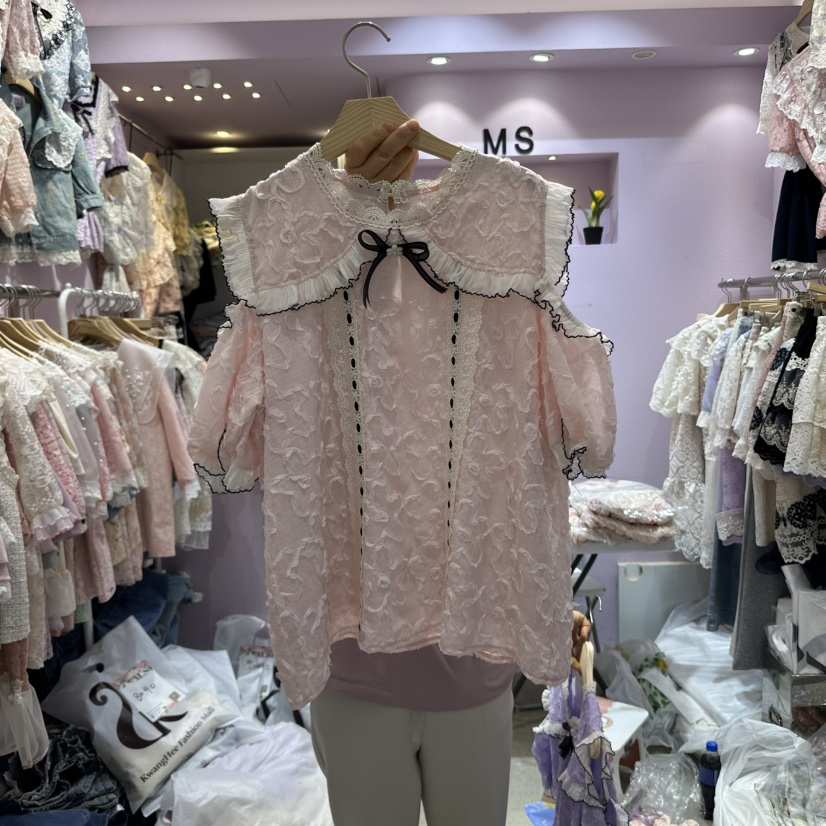 MS直郵韓國代購㊣女裝新品人氣休閑推薦熱賣25春夏襯衫蕾絲衫MS襯衫/蕾絲衫