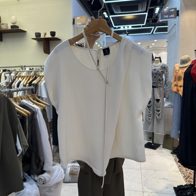 SANS韓國㊣直郵東大門代購女裝新品人氣時尚襯衫蕾絲衫含腰繩SANS襯衫/蕾絲衫