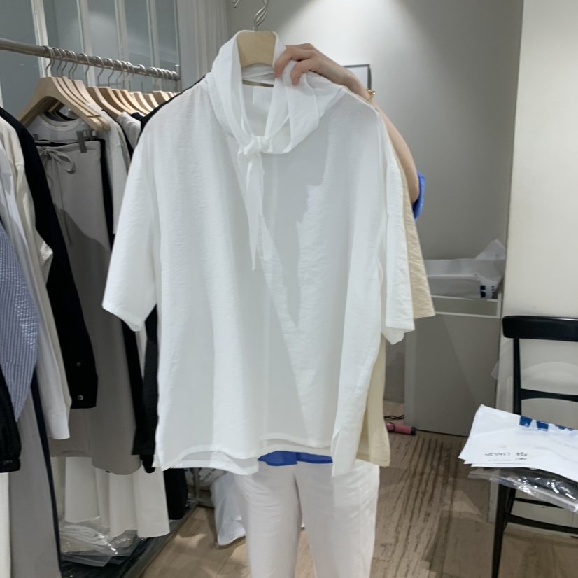MONIQUE韓國㊣直郵東大門代購女裝新品休閑襯衫蕾絲衫含圍巾MONIQUE襯衫/蕾絲衫