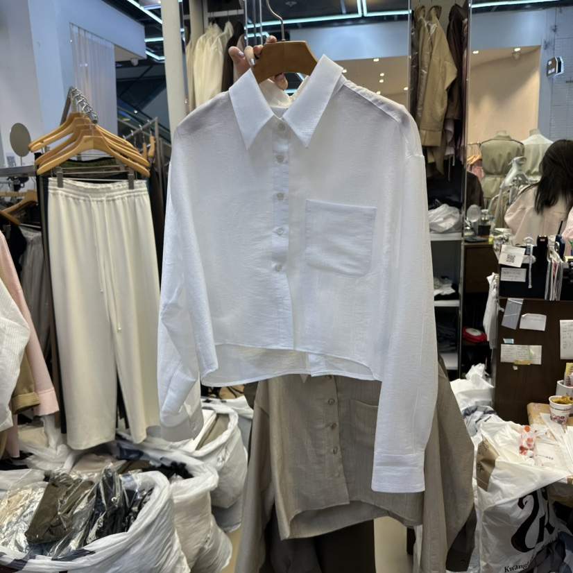 SANS韓國直郵㊣東大門實拍女裝新品休閑推薦時尚襯衫蕾絲衫SANS襯衫/蕾絲衫