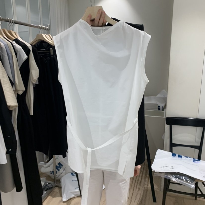 MONIQUE韓國直郵㊣東大門實拍女裝新款休閑時尚吊帶背心含腰繩MONIQUE吊帶/背心